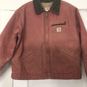 Carhartt Red Jacket with Brown Collar